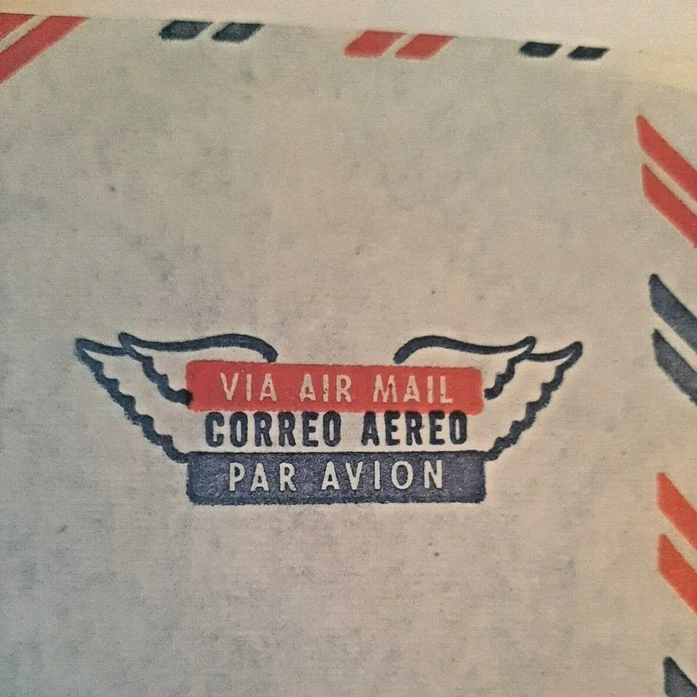 22 Vintage Air Mail Envelopes Starbright White Wove Red Blue Stripes 1970s Props